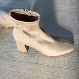 Forever 21 Carmel Colored Satin Ankle Boots